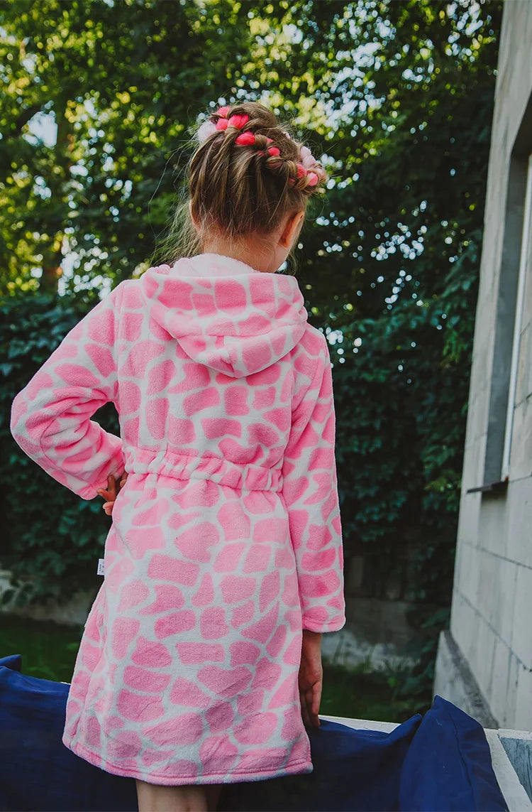 Kids Cartoon Flannel Bathrobe | Soft Unisex Children’s Robe for Boys & Girls, Cozy All-Season Sleepwear (Ages 2–8)