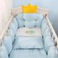 100% Cotton Crib Bed Linen Kit – Crown Design Baby Crib Bedding Set with Bumpers, Pillow, Quilt & Mattress Cover