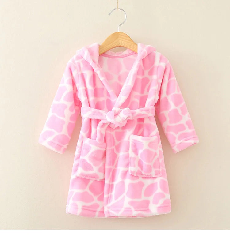 Kids Cartoon Flannel Bathrobe | Soft Unisex Children’s Robe for Boys & Girls, Cozy All-Season Sleepwear (Ages 2–8)