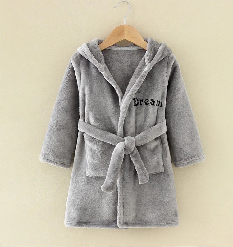 Kids Cartoon Flannel Bathrobe | Soft Unisex Children’s Robe for Boys & Girls, Cozy All-Season Sleepwear (Ages 2–8)