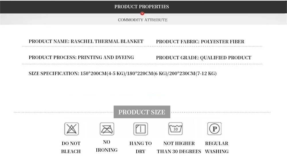 Thick Winter Raschel Plush Weighted Blanket for Bed – Heavy Warm Double-Layer Floral Throw, Super Soft & Fluffy