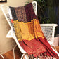 Mediterranean Bohemian Chenille Sofa Throw – Colorful Plaid Blanket with Tassels