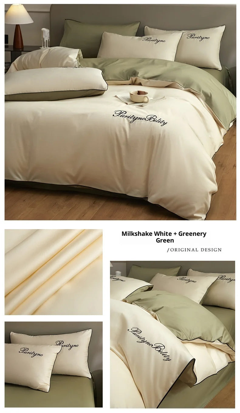 100% Egyptian Cotton 3-Piece Duvet Cover Set – 400 Thread Count Soft Solid Bedding with 2 Pillowcases (Single to King Size)