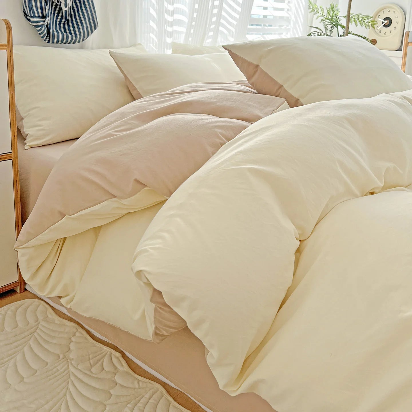 400TC Polyester 4-Piece Bedding Set – Duvet Cover, Sheet & Pillowcases