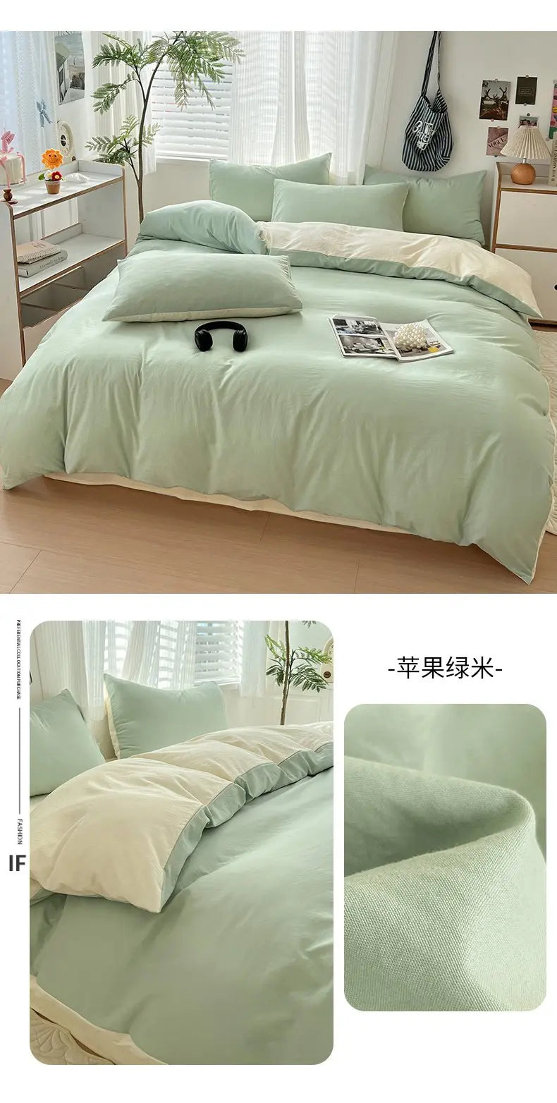 400TC Polyester 4-Piece Bedding Set – Duvet Cover, Sheet & Pillowcases