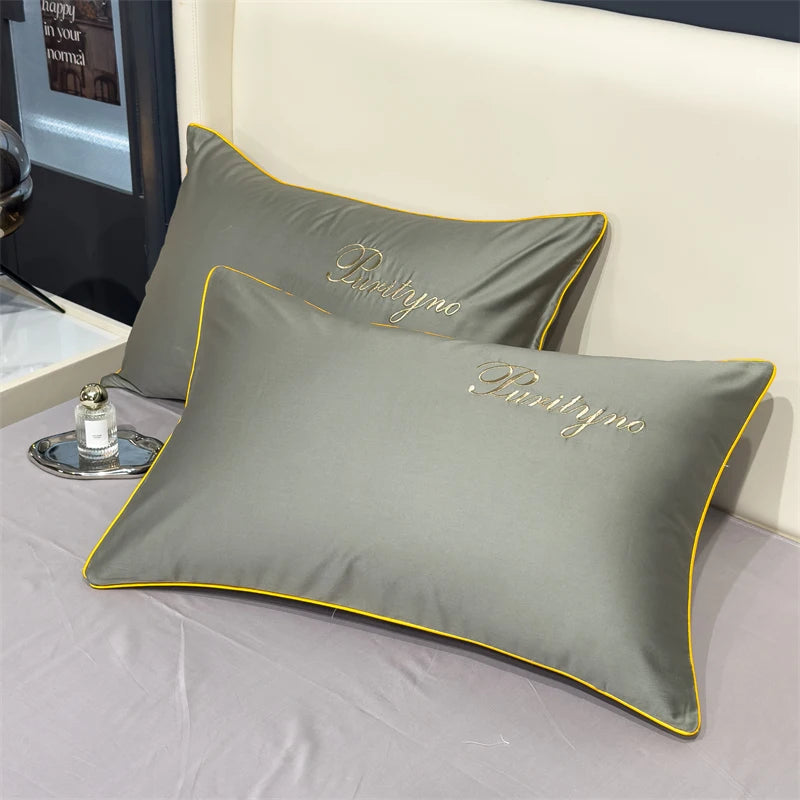 100% Egyptian Cotton 3-Piece Duvet Cover Set – 400 Thread Count Soft Solid Bedding with 2 Pillowcases (Single to King Size)