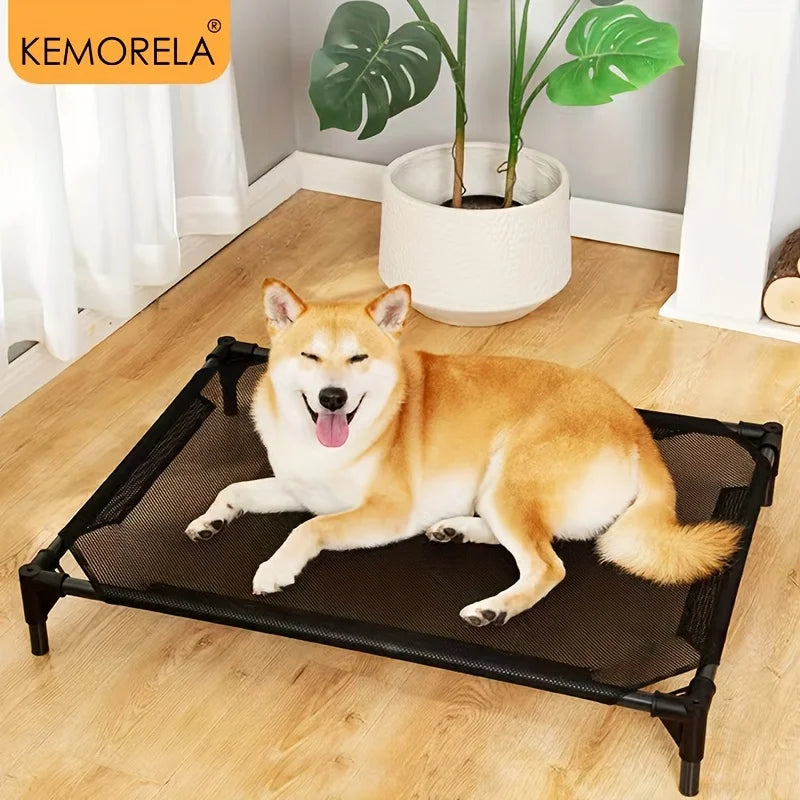 Cooling Elevated Dog Bed for Medium Dogs, KEMORELA Bite-Proof Raised Pet Bed with Breathable Washable Mesh