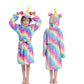 Children Bathrobe Unicorn Kigurumi Pajamas – Hooded Fleece Kids Bath Robe Nightgown for Girls Boys Baby