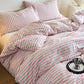 Luxury 100% Cotton Yarn Dyed Duvet Cover Set 3PCS Pre-Washed Stripe Bedding Set Soft Breathable