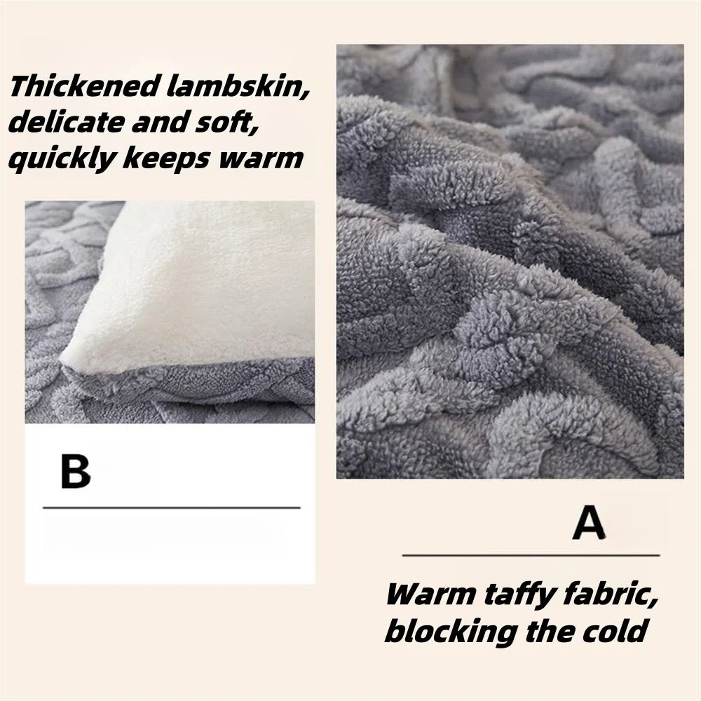 New Super Thick Winter Warm Blanket for Bed Artificial Lamb Cashmere Weighted Blankets Soft Comfortable Warmth Quilt Comforter