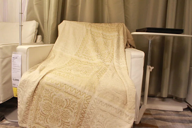 Mediterranean Bohemian Chenille Sofa Throw – Colorful Plaid Blanket with Tassels