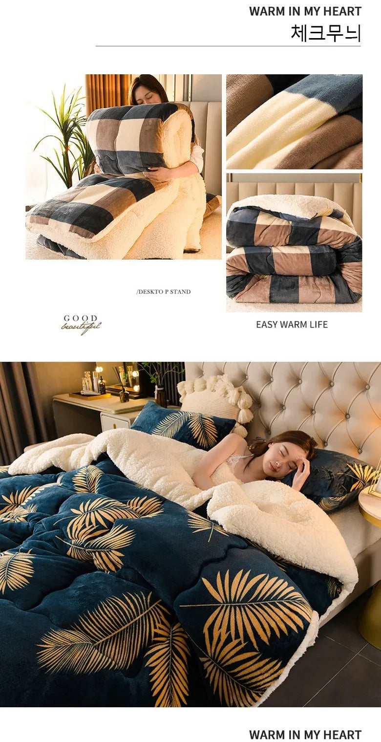 Premium Thickened Winter Blanket – Ultra-Soft Warm Flannel Quilt for Cozy Nights