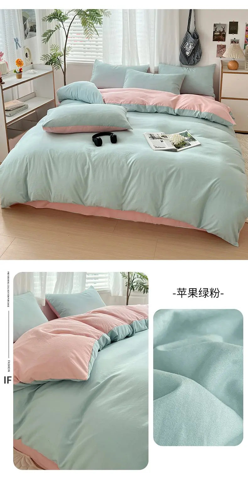 400TC Polyester 4-Piece Bedding Set – Duvet Cover, Sheet & Pillowcases