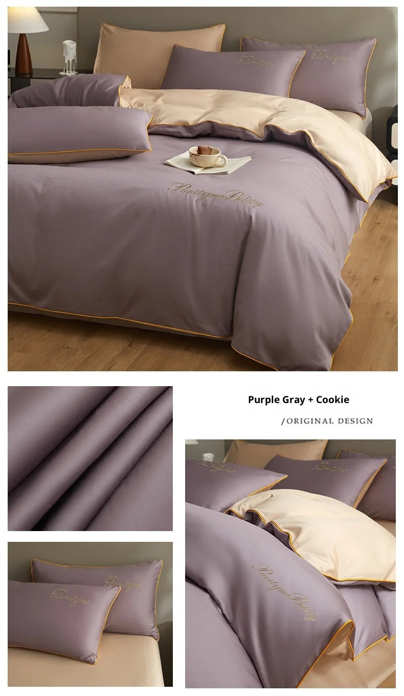 100% Egyptian Cotton 3-Piece Duvet Cover Set – 400 Thread Count Soft Solid Bedding with 2 Pillowcases (Single to King Size)