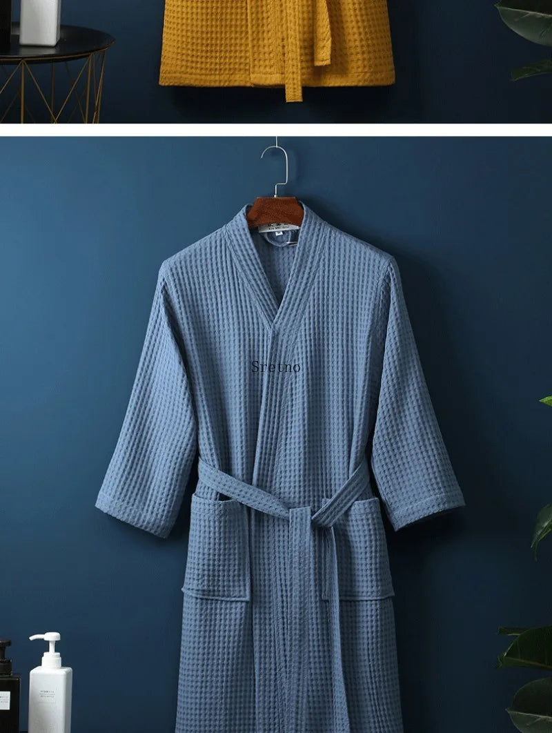 SRETNO 100% Cotton Bathrobe – Warm Peignoir Femme Hiver