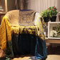 Mediterranean Bohemian Chenille Sofa Throw – Colorful Plaid Blanket with Tassels