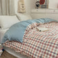 100% Cotton Plaid Style Duvet Cover Set with 2 Pillowcases - Soft & Breathable Bedding Set, Hypoallergenic, Easy Care