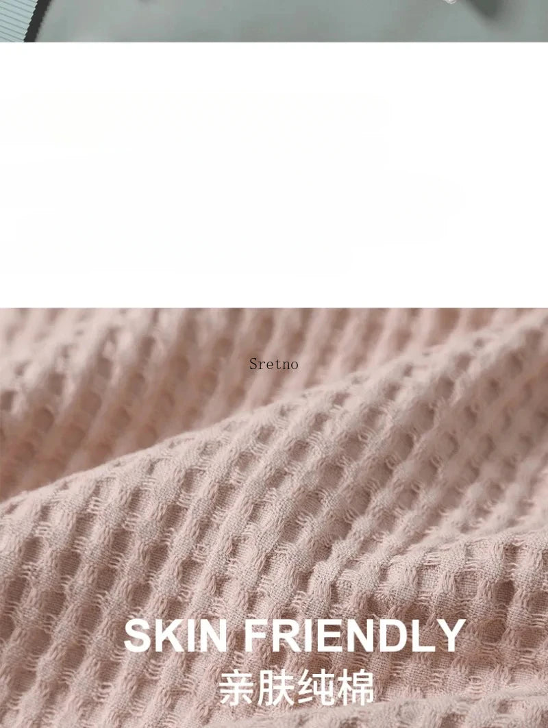 SRETNO 100% Cotton Bathrobe – Warm Peignoir Femme Hiver