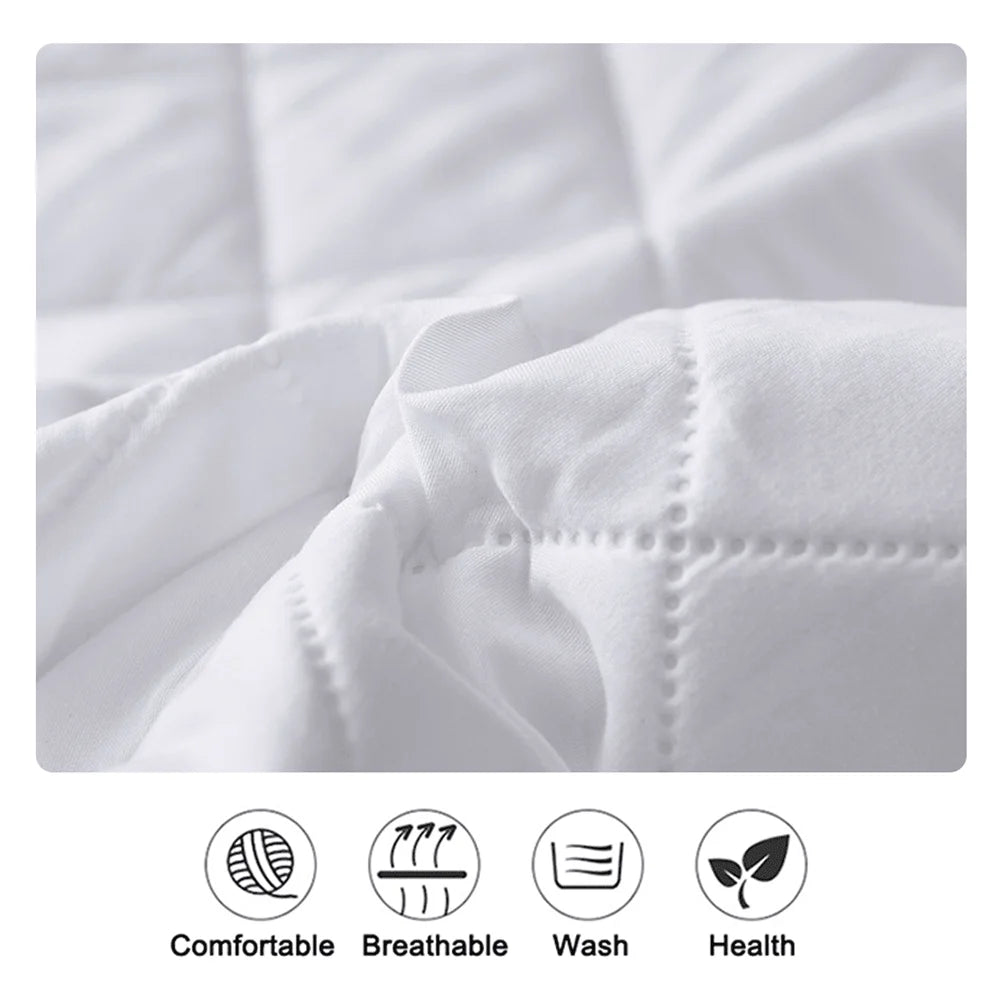 Protective waterproof fitted sheet for single, double, 140cm & 160cm beds. Soft, durable, and leak-resistant.