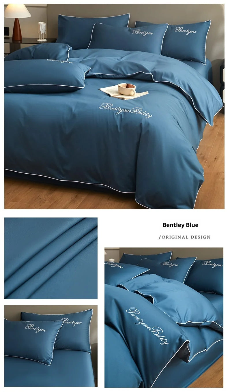 100% Egyptian Cotton 3-Piece Duvet Cover Set – 400 Thread Count Soft Solid Bedding with 2 Pillowcases (Single to King Size)