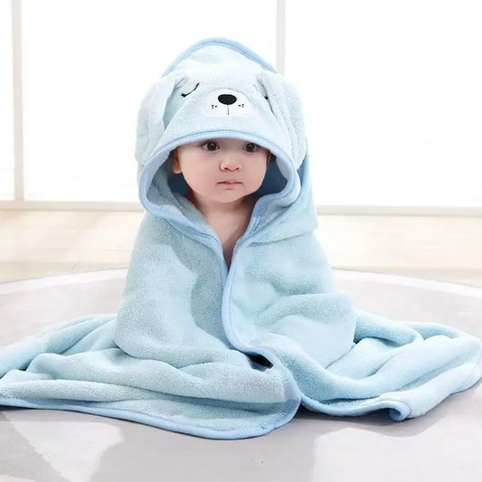 Hooded Baby Bath Towel & Toddler Bathrobe – Coral Fleece Swaddle Blanket for Newborns, Infants, Boys & Girls