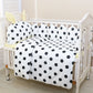 100% Cotton Crib Bed Linen Kit – Crown Design Baby Crib Bedding Set with Bumpers, Pillow, Quilt & Mattress Cover