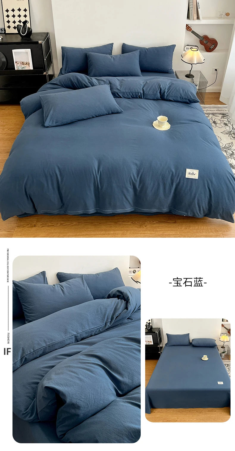 400TC Polyester 4-Piece Bedding Set – Duvet Cover, Sheet & Pillowcases