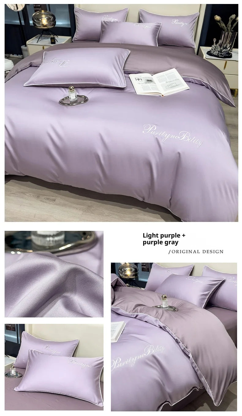 100% Egyptian Cotton 3-Piece Duvet Cover Set – 400 Thread Count Soft Solid Bedding with 2 Pillowcases (Single to King Size)