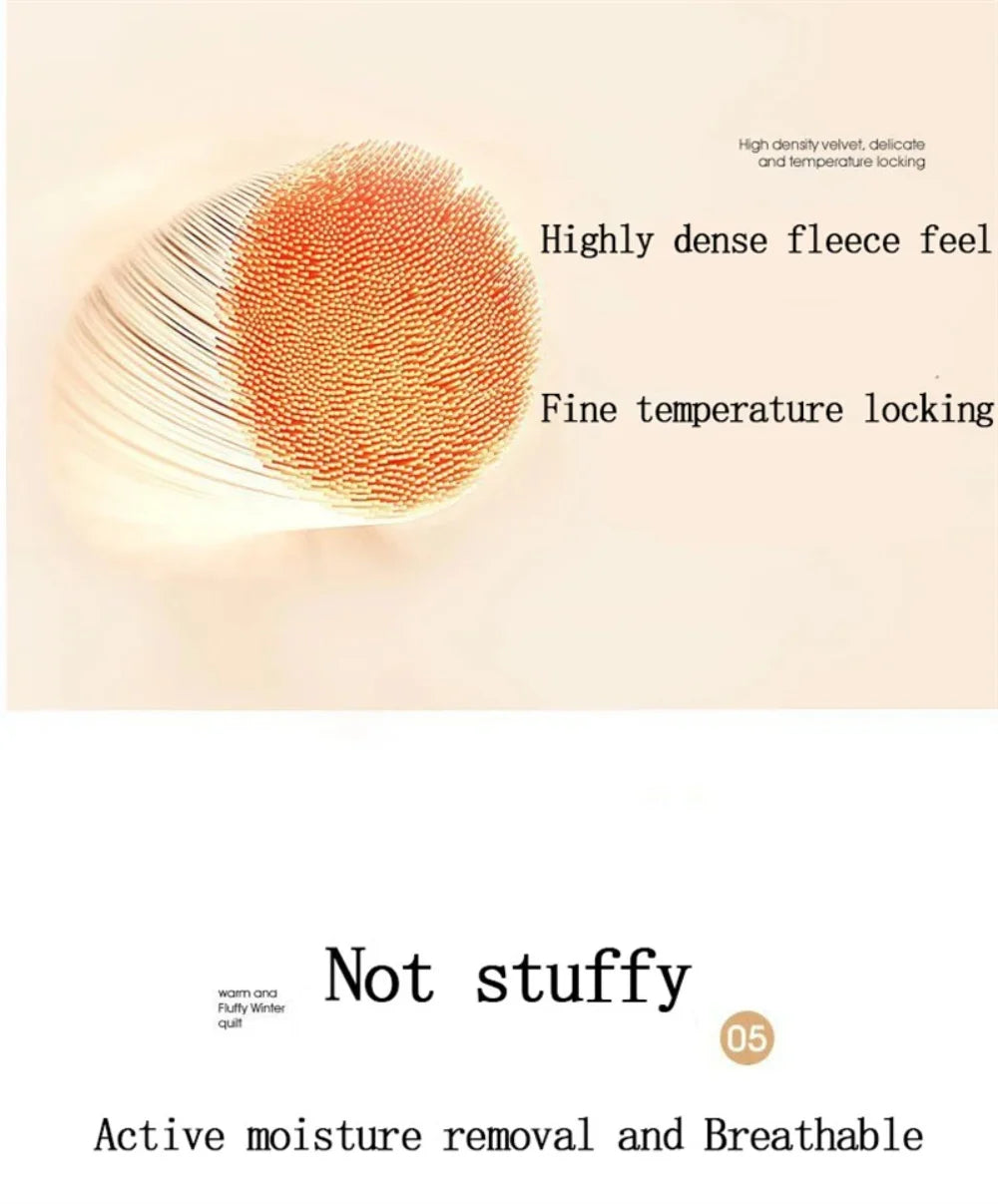 Thick Winter Warm Blanket for Beds – Artificial Lamb Cashmere Weighted Comforter & Heavy Duvet Quilt