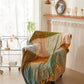 Mediterranean Bohemian Chenille Sofa Throw – Colorful Plaid Blanket with Tassels