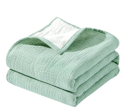 Pure Cotton Muslin Swaddle Blanket – Soft Newborn Wrap, Breathable Baby Snuggle Blanket