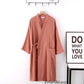 Lightweight Japanese Kimono Robe for Men & Women, Cotton Crepe Sleepwear Bathrobe for Spring & Autumn