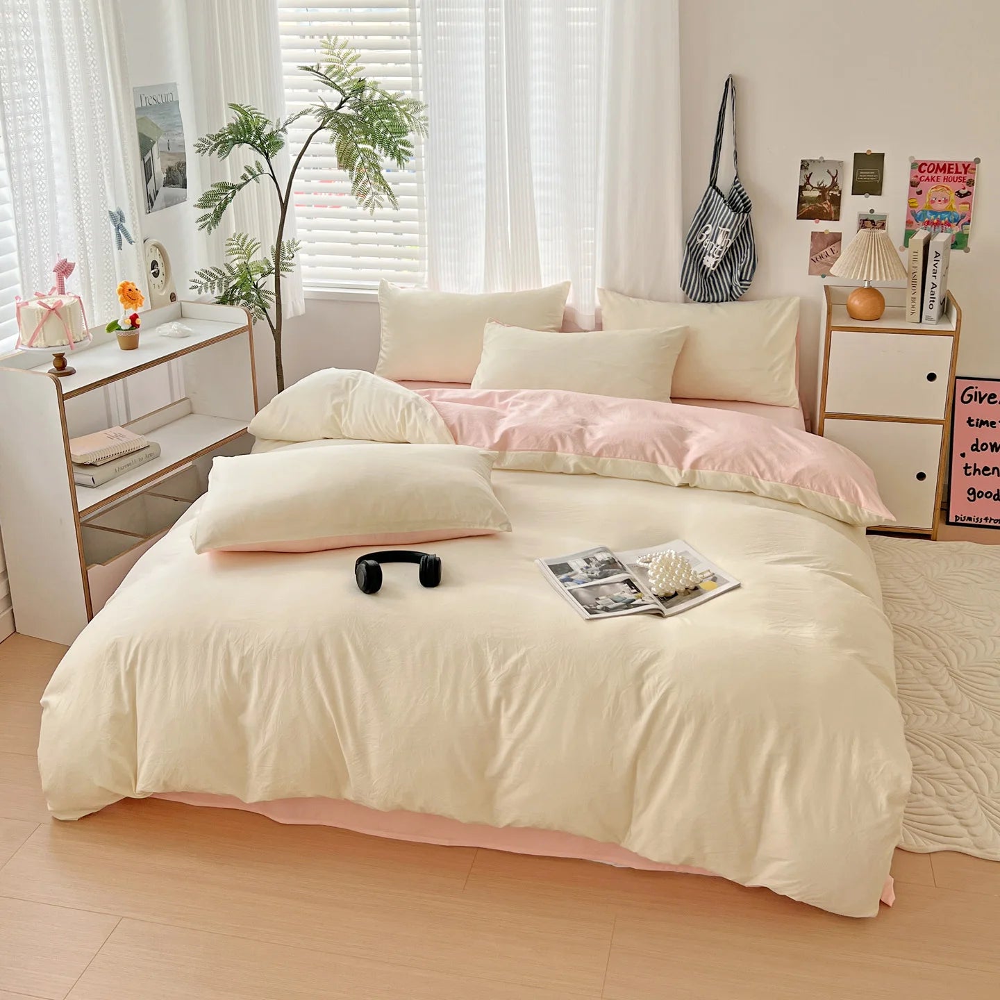 400TC Polyester 4-Piece Bedding Set – Duvet Cover, Sheet & Pillowcases