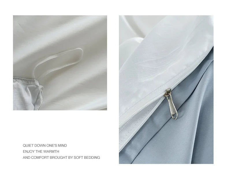 100% Cotton Plain Duvet Cover Set – 3pcs Bedding Set Queen King