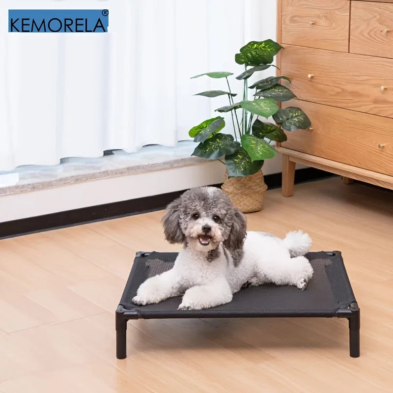 Cooling Elevated Dog Bed for Medium Dogs, KEMORELA Bite-Proof Raised Pet Bed with Breathable Washable Mesh