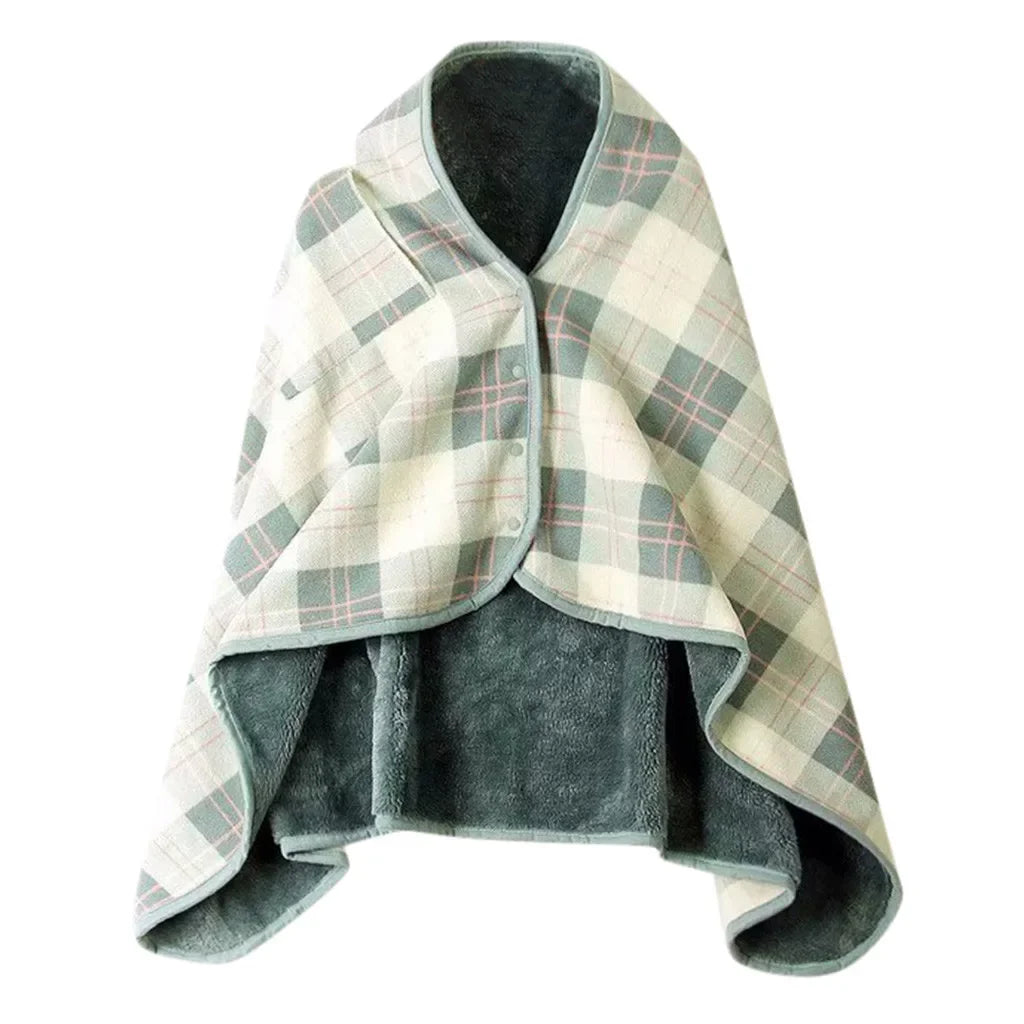 Wearable Flannel Shawl Blanket – Cozy, Lazy, and Perfect for Home or Office
