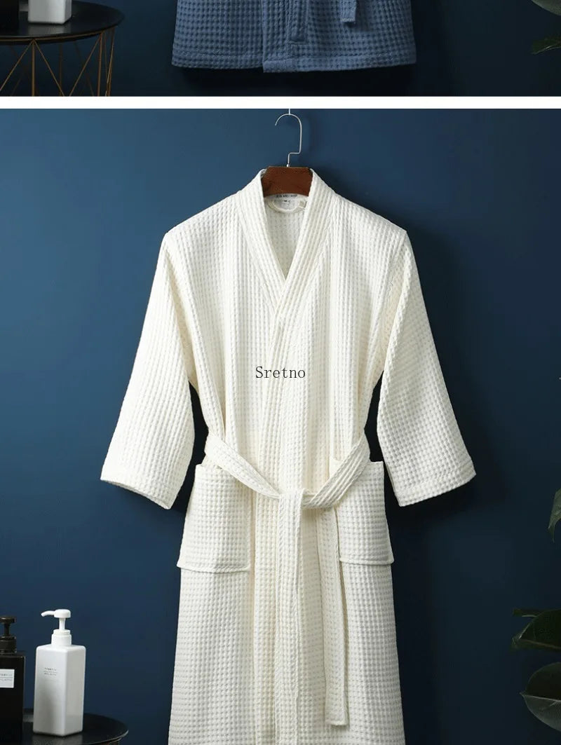 SRETNO 100% Cotton Bathrobe – Warm Peignoir Femme Hiver