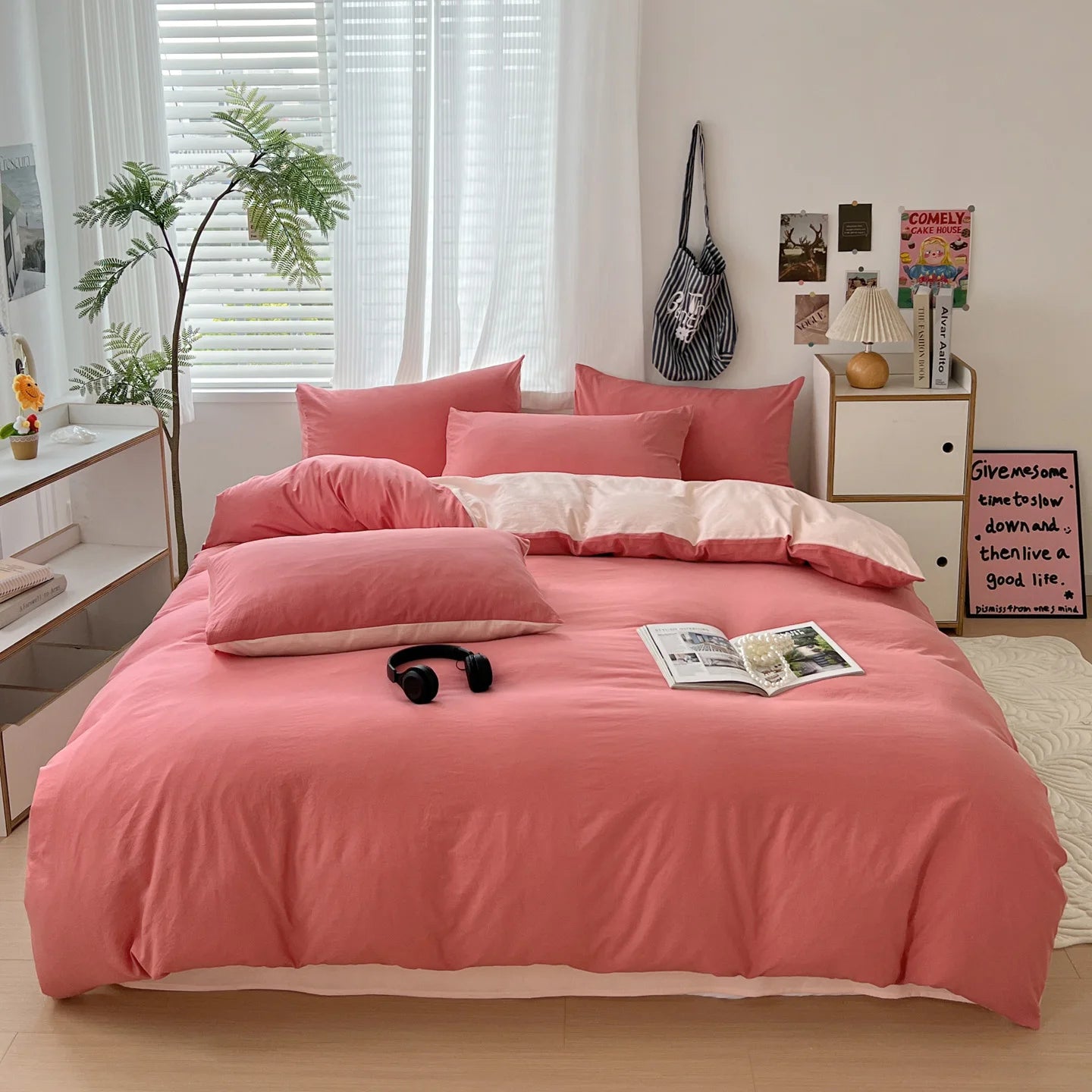 400TC Polyester 4-Piece Bedding Set – Duvet Cover, Sheet & Pillowcases