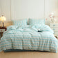 Luxury 100% Cotton Yarn Dyed Duvet Cover Set 3PCS Pre-Washed Stripe Bedding Set Soft Breathable