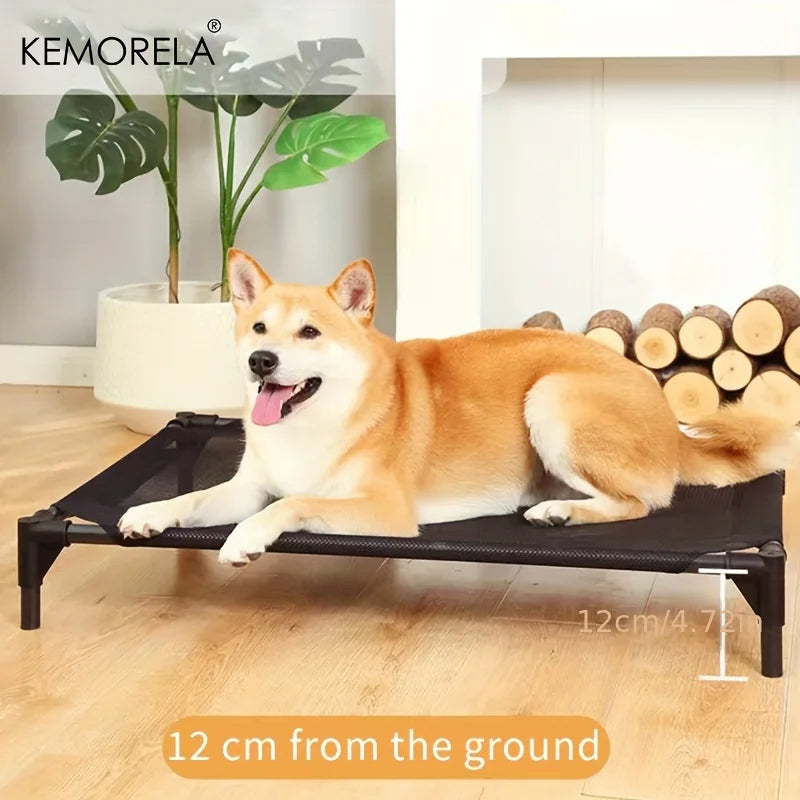 Cooling Elevated Dog Bed for Medium Dogs, KEMORELA Bite-Proof Raised Pet Bed with Breathable Washable Mesh