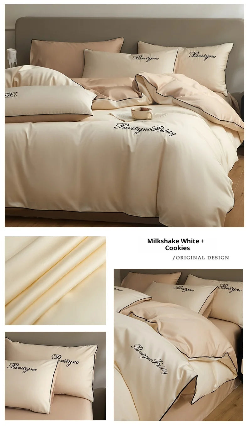 100% Egyptian Cotton 3-Piece Duvet Cover Set – 400 Thread Count Soft Solid Bedding with 2 Pillowcases (Single to King Size)