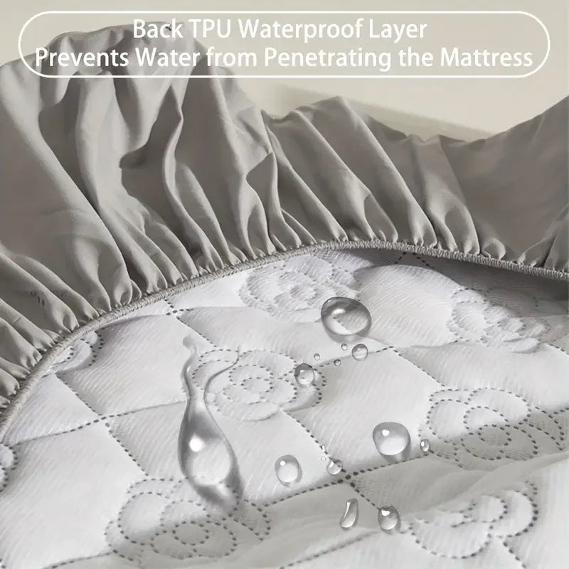 Waterproof Mattress Protector – Soft, Breathable & Deep Pocket Fitted Cover for Single or Double Bed (1pc, No Pillowcases)