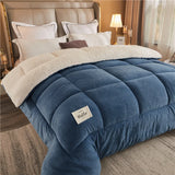 Thick Milk Fleece Winter Blanket – Ultra-Soft Artificial Lamb Cashmere Duvet & Weighted Comforter