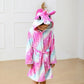 Children Bathrobe Unicorn Kigurumi Pajamas – Hooded Fleece Kids Bath Robe Nightgown for Girls Boys Baby