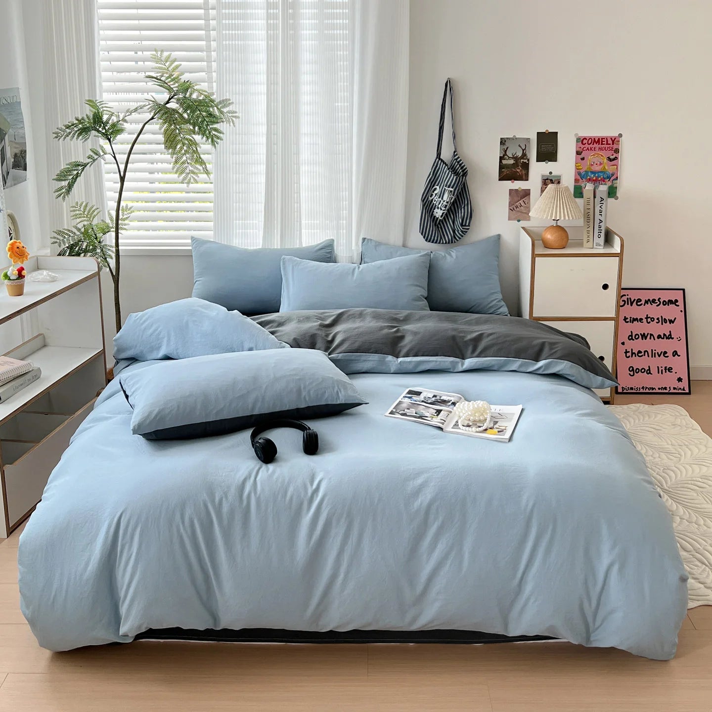 400TC Polyester 4-Piece Bedding Set – Duvet Cover, Sheet & Pillowcases