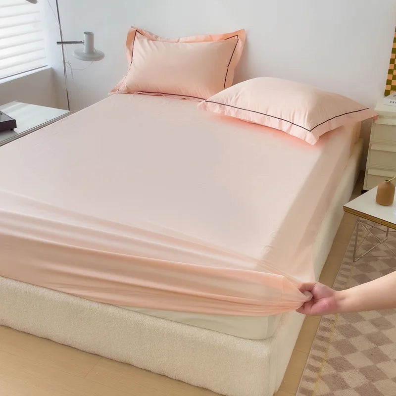 High-End 100% Egyptian Cotton Bedding Set – 400TC Fitted/Flat Bedsheet Set with Pillowcases (4/6 Pieces, Double/Queen)