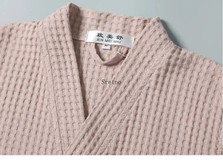 SRETNO 100% Cotton Bathrobe – Warm Peignoir Femme Hiver