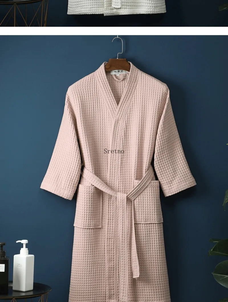 SRETNO 100% Cotton Bathrobe – Warm Peignoir Femme Hiver