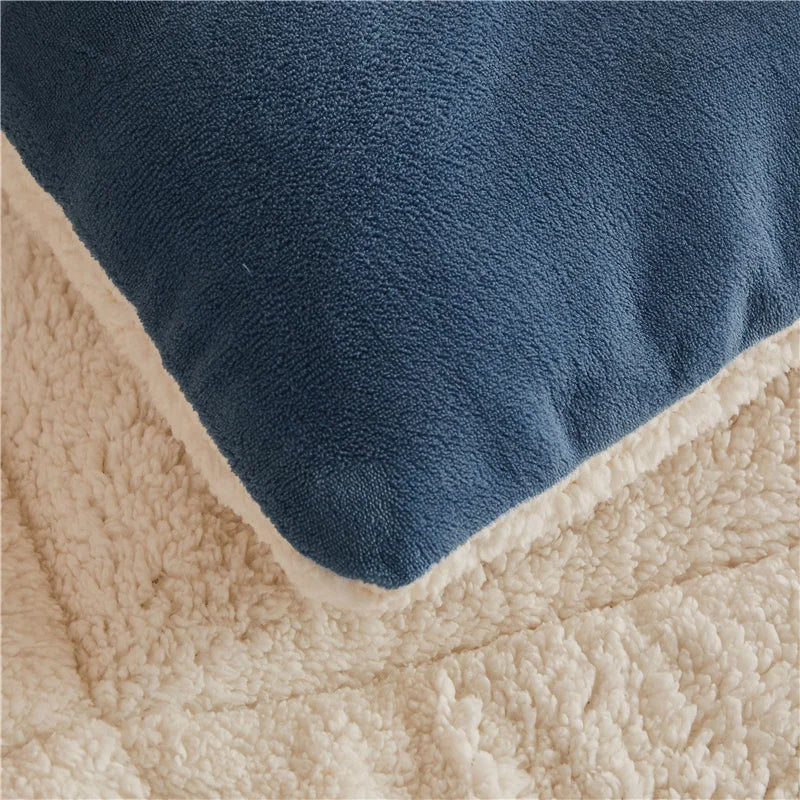 Thick Milk Fleece Winter Blanket – Ultra-Soft Artificial Lamb Cashmere Duvet & Weighted Comforter