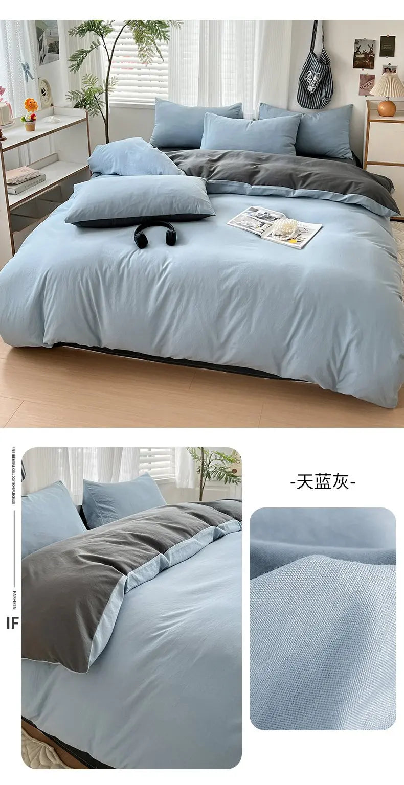 400TC Polyester 4-Piece Bedding Set – Duvet Cover, Sheet & Pillowcases